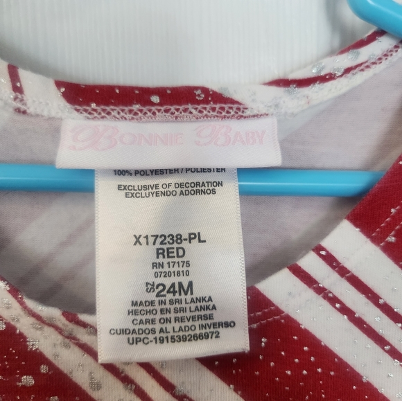 Bonnie Baby Candy Cane sequins Christmas Dress - Picture 3 of 3